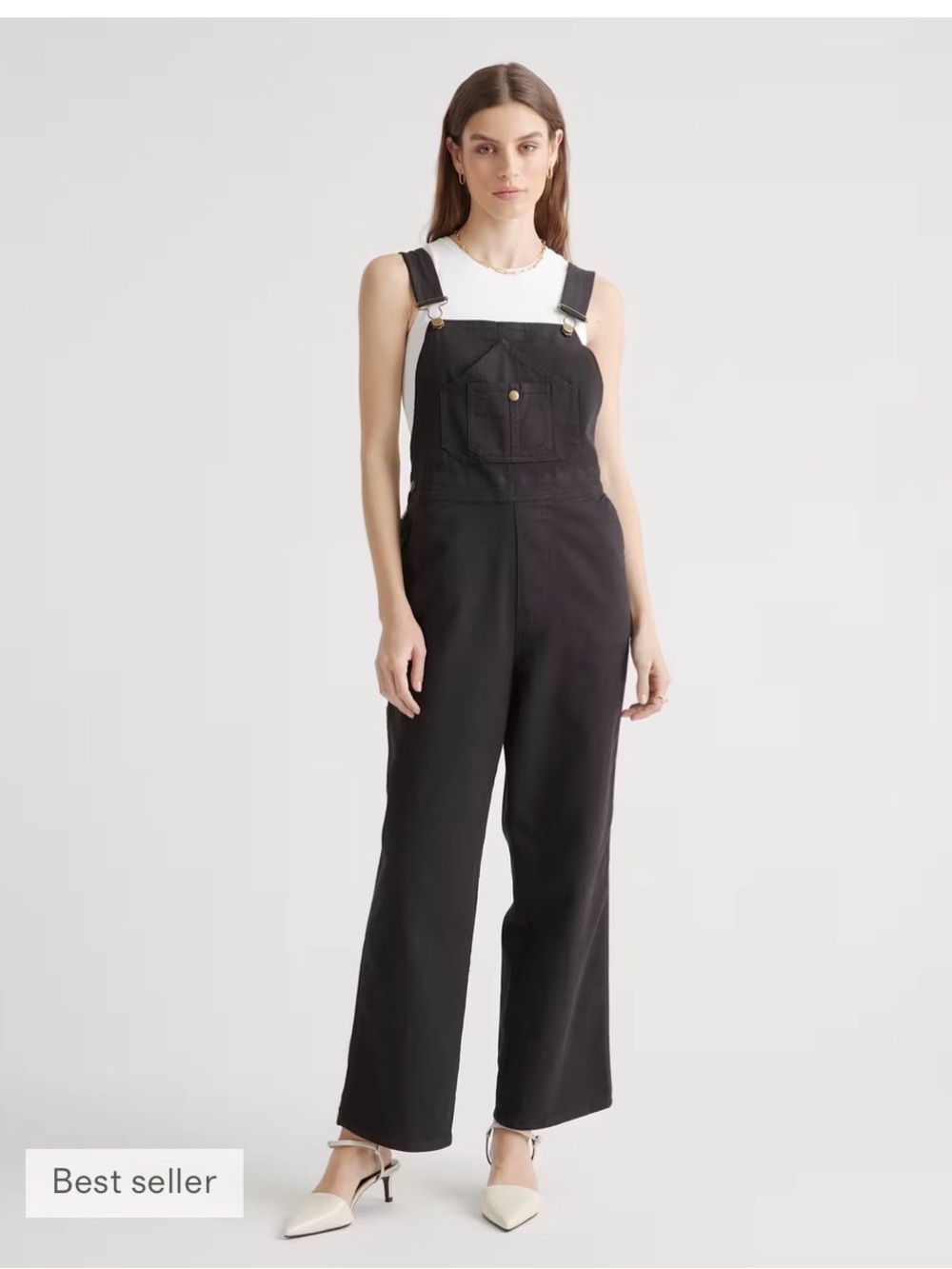 Quince Organic Stretch Cotton Twill Relaxed Overalls